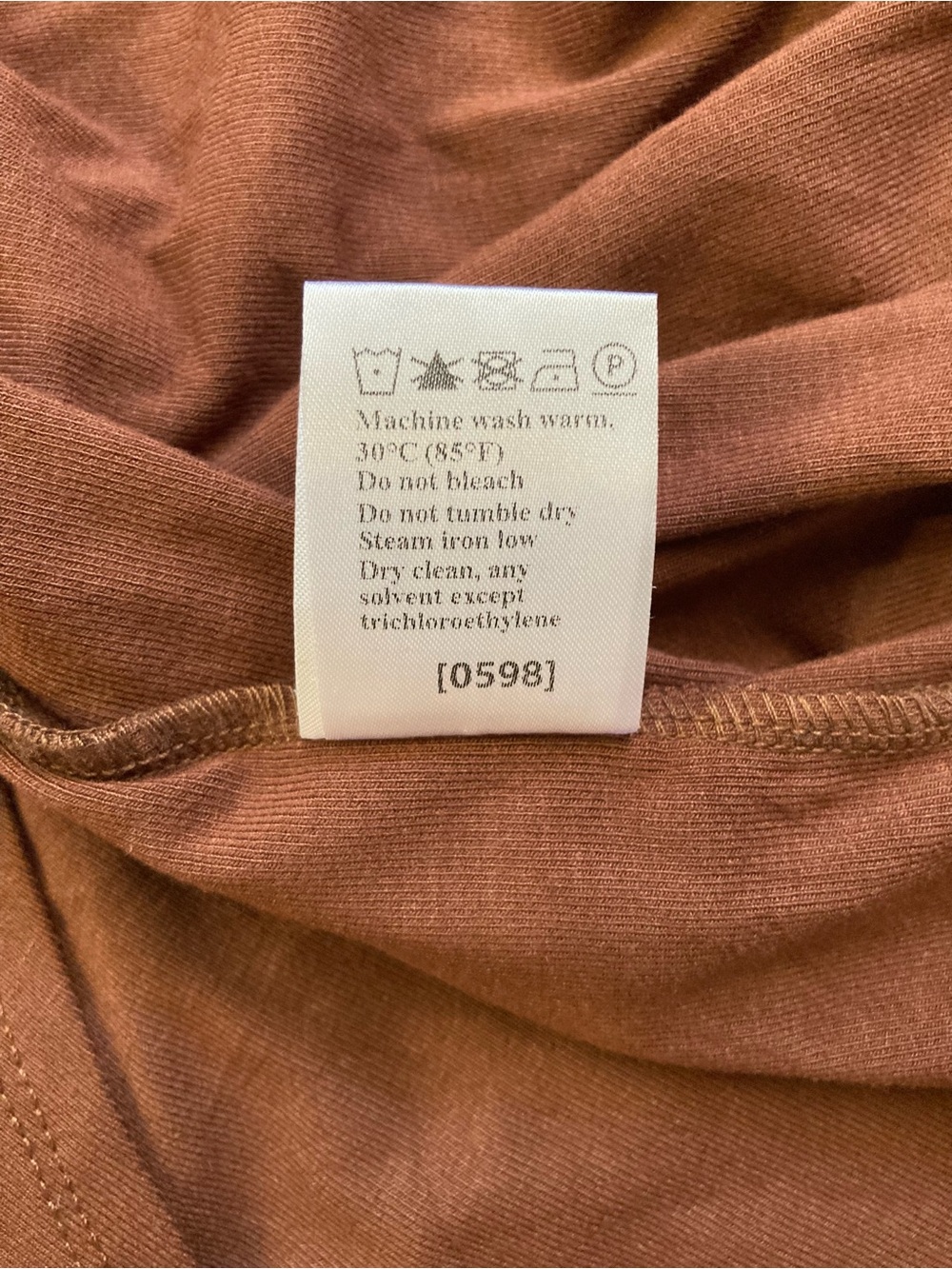 NWT ZESICA brown, long sleeve mock neck, detailed mid dress size M. - Picture 7 of 12